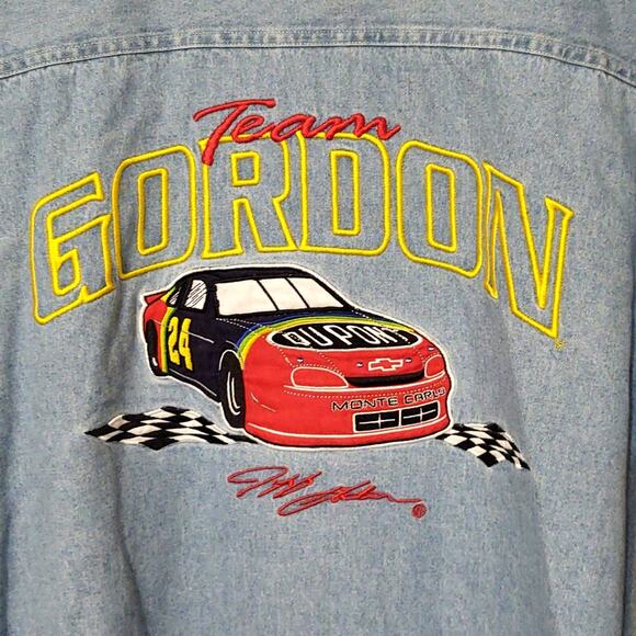 Chase Authentics team Gordon NASCAR jean button down vintage shirt - Picture 4 of 6